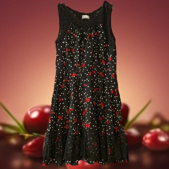 Epic Threads black polka dot‎ lace cherry dress - Picture 1 of 6